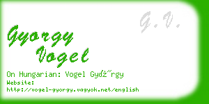 gyorgy vogel business card